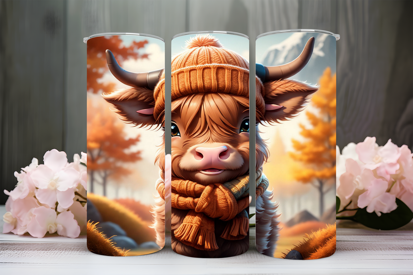 Cozy baby highland cow 20oz tumbler