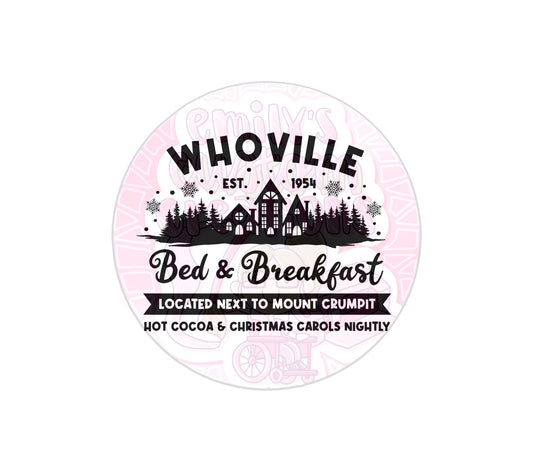 Whoville bed & breakfast 20oz tumbler wrap | DIGITAL DOWNLOAD