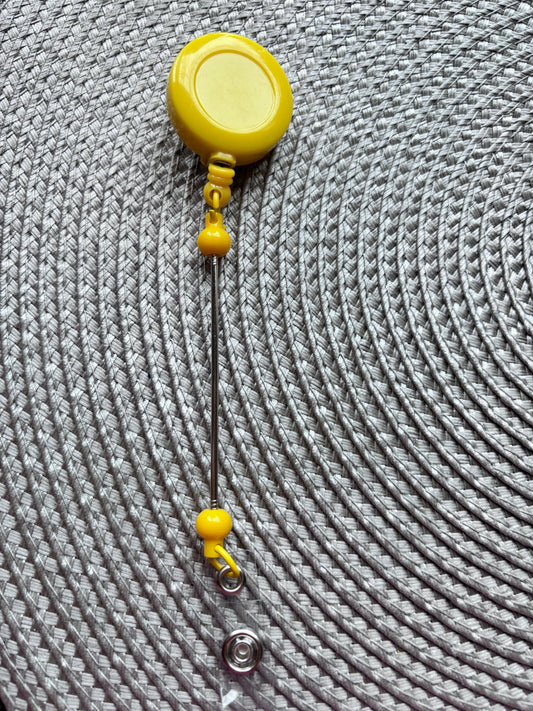 Yellow beadable bar badge reel