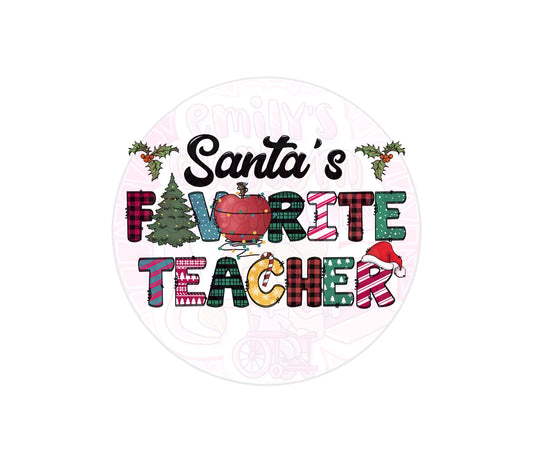 Santa’s favourite teacher | 20oz tumbler wrap | DIGITAL DOWNLOAD