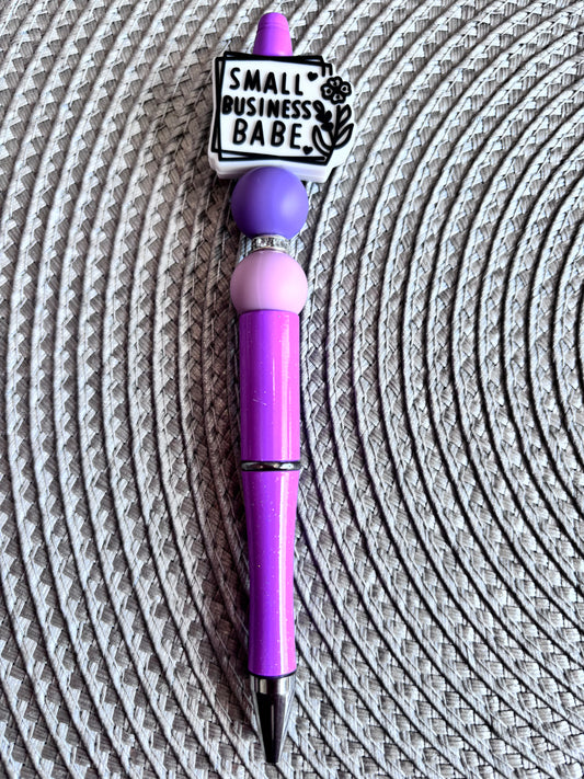 Small business babe purple pen