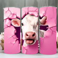 Cow with pink background 20oz tumbler