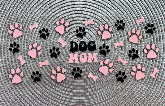 Dog mom | UV DTF glass can wrap