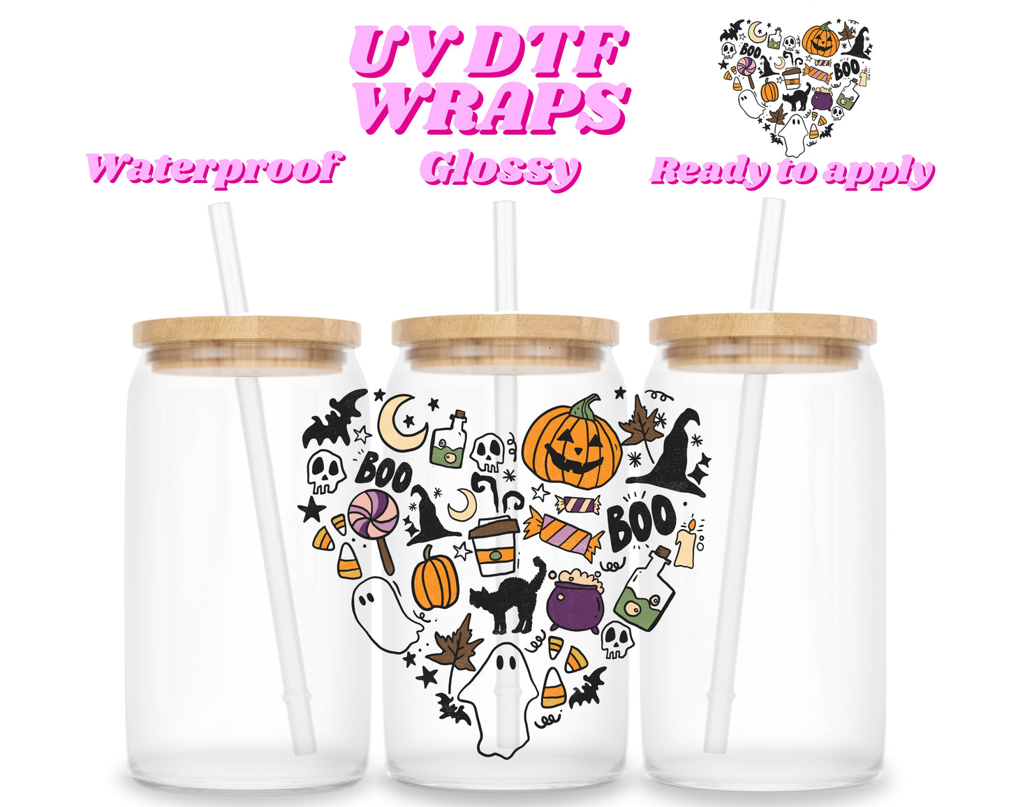 Halloween heart | UV DTF decal