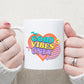 Retro good vibes only mug