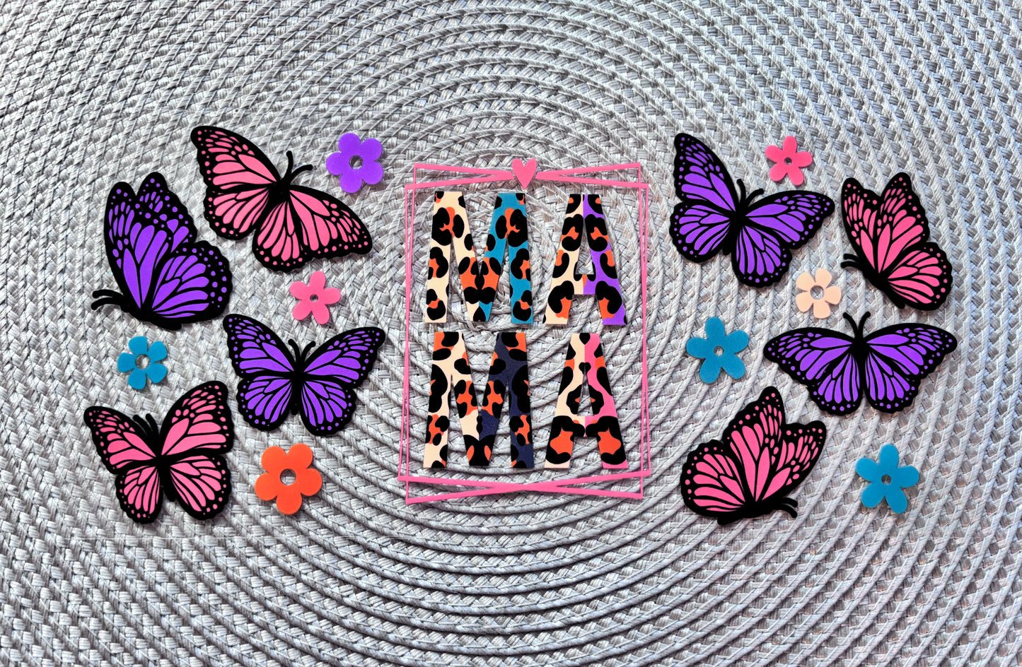 Mama butterflies | UV DTF glass can wrap