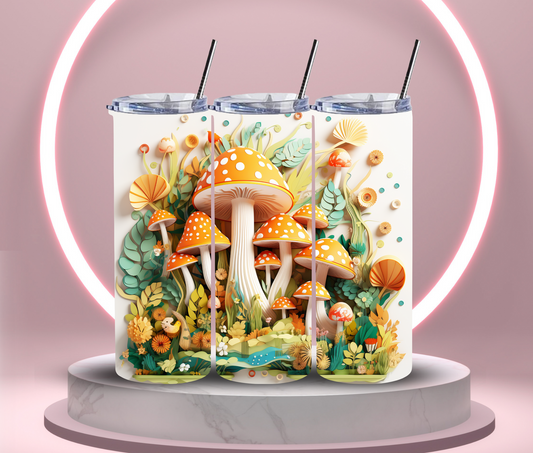 Mushrooms 3D effect 20oz tumbler