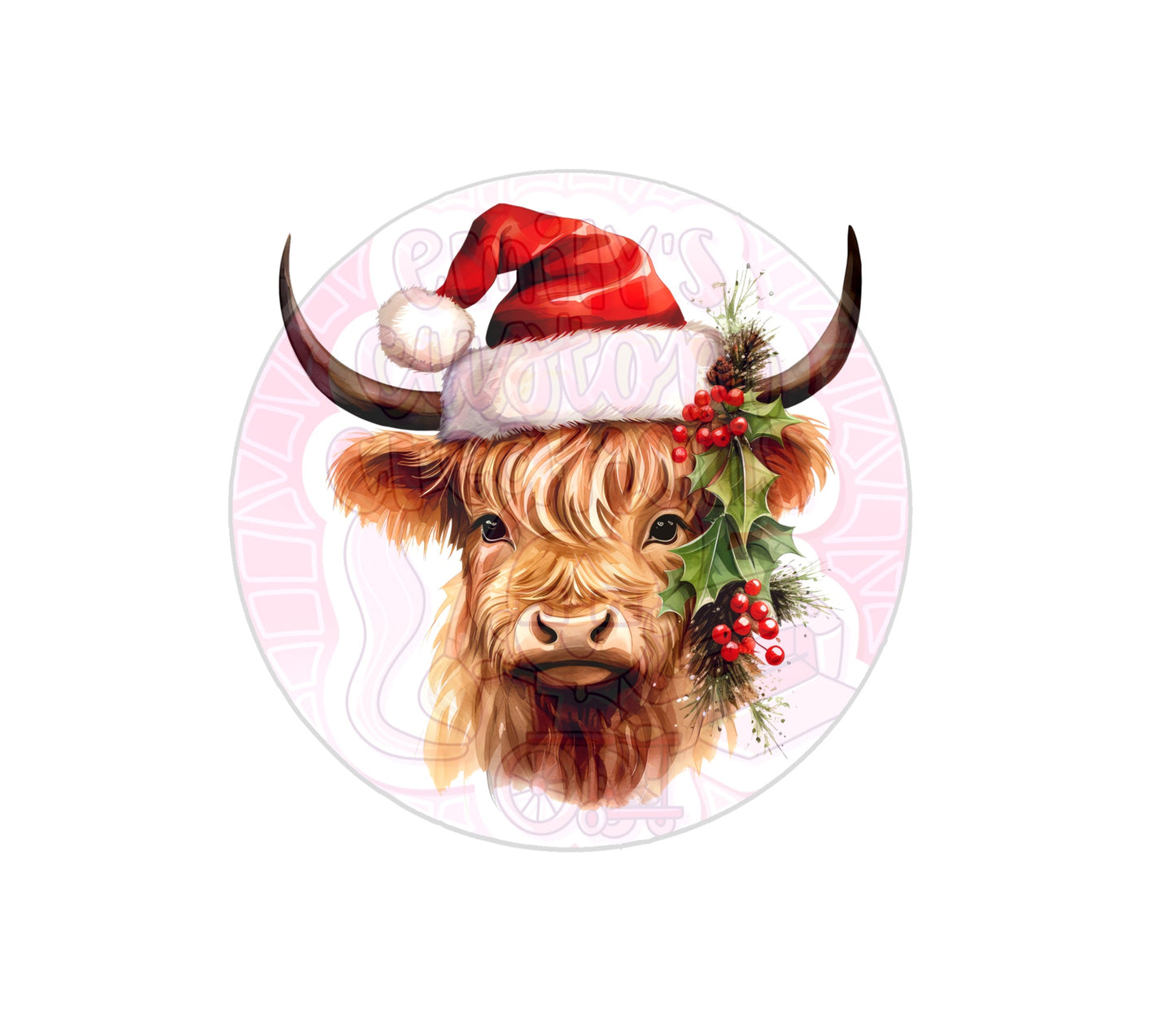 Christmas highland cow | 20oz tumbler wrap | DIGITAL DOWNLOAD