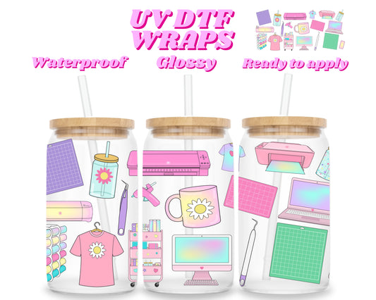 Craft supplies | UV DTF glass can wrap