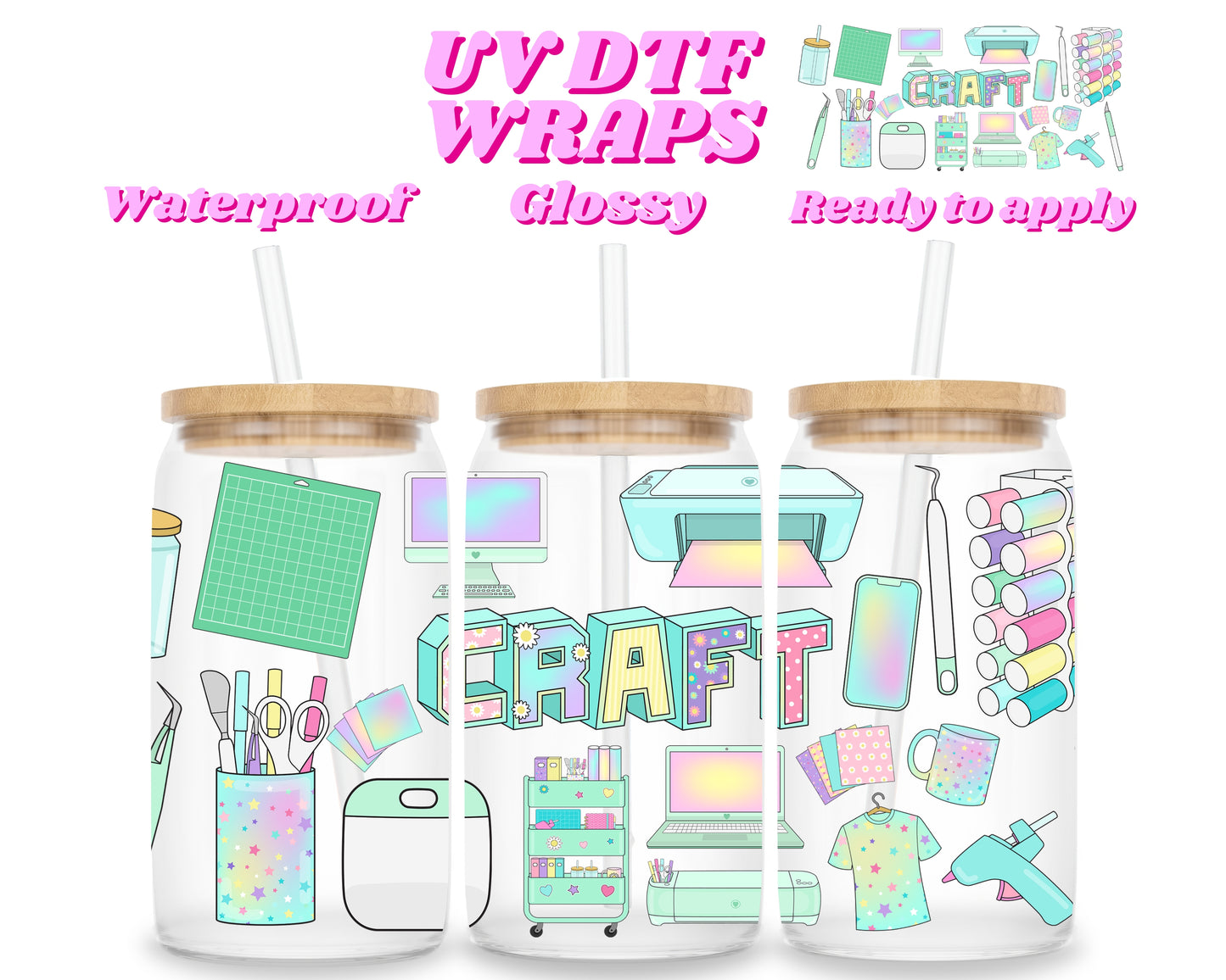 Craft | UV DTF glass can wrap