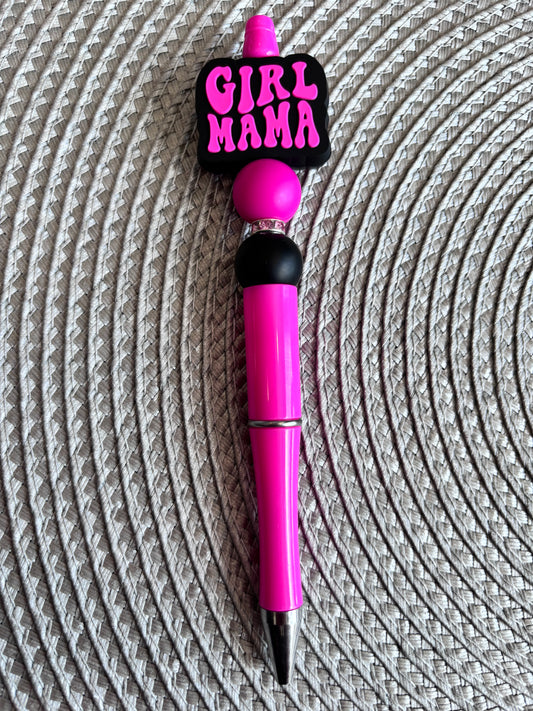 Girl mama pink pen