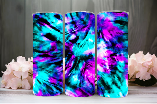 Purple/blue tie dye 20oz tumbler