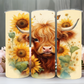 Highland cow sunflowers 20oz tumbler