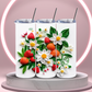 3D effect flowers & strawberries 20oz tumbler