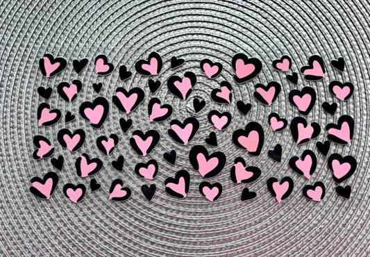 Leopard hearts | UV DTF glass can wrap