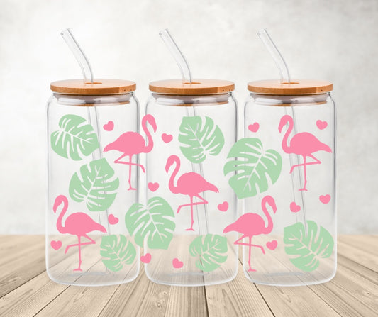 Flamingos | 20oz libbey glass can