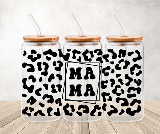 Mama leopard | 20oz libbey glass can