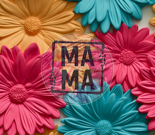 Mama 3D flowers | 20oz tumbler wrap