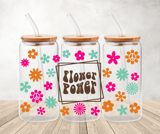 Flower power | 20oz libbey glass can