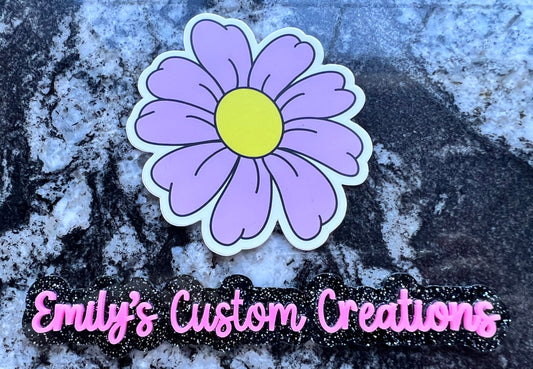 Purple flower sticker